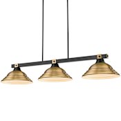 Z-Lite Bronte 3 Light 55" Wide Billiard Chandelier Matte Black / Rubbed Brass