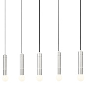 Z-Lite Stari 5 Light 42" Wide Linear Pendant Brushed Nickel