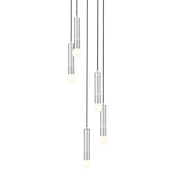 Z-Lite Stari 5 Light 12" Wide Multi Light Pendant Brushed Nickel