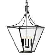 Z-Lite Montalcino 6 Light 26" Wide Taper Candle Pendant Iron Ore