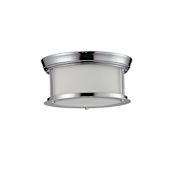Z-Lite Sonna 2 Light Flushmount Ceiling Fixture with Matte Opal Shade Chrome