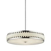 Z-Lite Sevier 1 Light LED Pendant with White Round Glass Shade Chrome