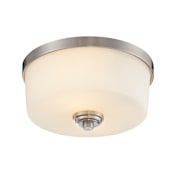 Z-Lite Lamina 2 Light Flushmount Ceiling Fixture with Matte Opal Shade Brushed Nickel