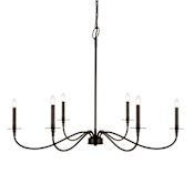 Z-Lite Arrington 6 Light 42" Wide Taper Candle Style Chandelier Matte Black