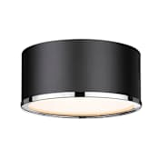 Z-Lite Arlo 2 Light 12" Wide Flush Mount Drum Ceiling Fixture Matte Black / Chrome
