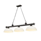 Z-Lite Cordon 3 Light 14" Wide Billiard Chandelier with Matte Opal Shades Bronze / Matte Opal