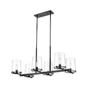 Z-Lite Callista 6 Light 44" Wide Linear Chandelier Matte Black
