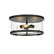Z-Lite Callista 3 Light 8" Wide Flush Mount Drum Ceiling Fixture Matte Black