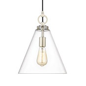 Z-Lite Harper Single Light 12" Wide Pendant Brushed Nickel
