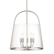 Z-Lite Archis 5 Light 18" Wide Taper Candle Pendant Brushed Nickel