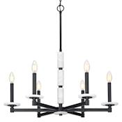 Z-Lite Kaden 6 Light 28" Wide Taper Candle Style Chandelier Matte Black