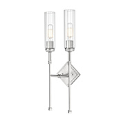 Z-Lite Esme 2 Light 24" Tall Wall Sconce Brushed Nickel