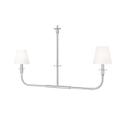 Z-Lite Tova 2 Light 7" Wide Linear Chandelier Brushed Nickel