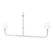 Z-Lite Tova 2 Light 7" Wide Linear Chandelier with Fabric Shade Brushed Nickel