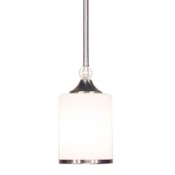 Z-Lite Cosmopolitan 1 Light Mini Pendant with White Shade Brushed Nickel