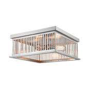 Z-Lite Camellia 3 Light 15" Wide Flush Mount Ceiling Fixture Brushed Nickel