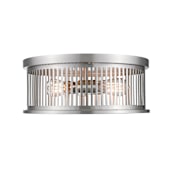 Z-Lite Camellia 3 Light 16" Wide Flush Mount Drum Ceiling Fixture Brushed Nickel