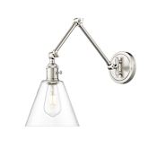 Z-Lite Gayson 8" Tall Wall Sconce with Clear Glass Shade Brushed Nickel