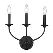 Z-Lite Arabella 3 Light 12" Tall Wall Sconce Matte Black