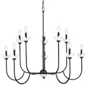 Z-Lite Allistair 10 Light 42" Wide Taper Candle Style Chandelier Matte Black