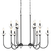 Z-Lite Allistair 12 Light 42" Wide Taper Candle Style Chandelier Matte Black