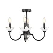 Z-Lite Allistair 4 Light 20" Wide Semi-Flush Ceiling Fixture Matte Black
