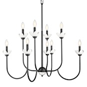 Z-Lite Allistair 8 Light 36" Wide Taper Candle Style Chandelier Matte Black