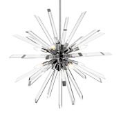 Z-Lite Burst 8 Light 33" Wide Crystal Globe Sputnik Chandelier Chrome