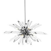 Z-Lite Burst 8 Light 33" Wide Crystal Oval Sputnik Chandelier Chrome