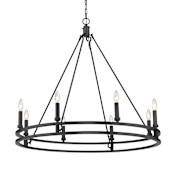 Z-Lite Dennison 8 Light 36" Wide Taper Candle Style Chandelier Matte Black