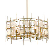 Z-Lite Garroway 6 Light 24" Wide Crystal Drum Chandelier Aged Brass