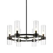 Z-Lite Datus 6 Light 26" Wide Taper Candle Chandelier Matte Black