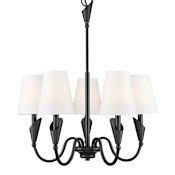 Z-Lite Claudelle 5 Light 24" Wide Chandelier with Fabric Shades Matte Black