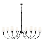 Z-Lite Claudelle 8 Light 65" Wide Chandelier with Fabric Shades Matte Black
