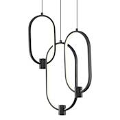 Z-Lite Saros 16" Wide LED Multi Light Pendant Matte Black
