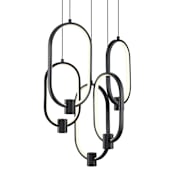 Z-Lite Saros 18" Wide LED Multi Light Pendant Matte Black