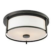 Z-Lite Savannah 2 Light Flushmount Ceiling Fixture with Matte Opal Shade Olde Bronze
