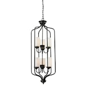 Z-Lite Cardinal 6 Light Full Sized Pendant with Matte Opal Shade Olde Bronze
