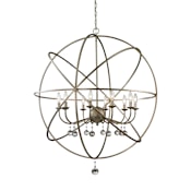 Z-Lite Acadia 10 Light 36" Wide Globe Chandelier with Crystal Spheres Antique Silver