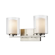 Z-Lite Willow 2 Light 15" Wide Bathroom Vanity Light Brushed Nickel