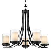 Z-Lite Willow 25" Wide 5 Light Chandelier Matte Black