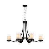 Z-Lite Willow 6 Light 35" Wide Pillar Candle Chandelier Matte Black