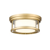 Z-Lite Willow 2 Light 12" Wide Flush Mount Drum Ceiling Fixture Olde Brass