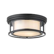 Z-Lite Willow 3 Light 16" Wide Flush Mount Drum Ceiling Fixture Matte Black