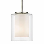 Z-Lite Willow 5" Wide Mini Pendant / Semi-Flush Ceiling Fixture Brushed Nickel