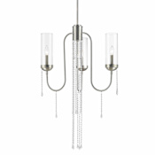 Z-Lite Siena 3 Light Chandelier with Clear Glass Shade Brushed Nickel