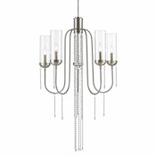Z-Lite Siena 5 Light Chandelier with Clear Glass Shade Brushed Nickel