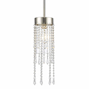 Z-Lite Siena 1 Light Pendant or Semi-Flush Ceiling Fixture with Clear Glass Shade Brushed Nickel