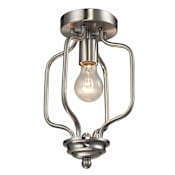 Z-Lite Cardinal 1 Light Flush Mount Ceiling Fixture Brushed Nickel
