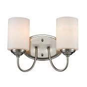 Z-Lite Cardinal 2 Light Bathroom Vanity Fixture Brushed Nickel